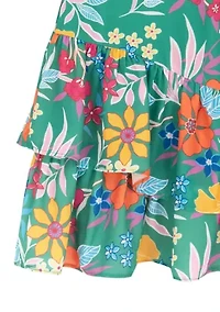 Girls 7-16 Print Chiffon Romper