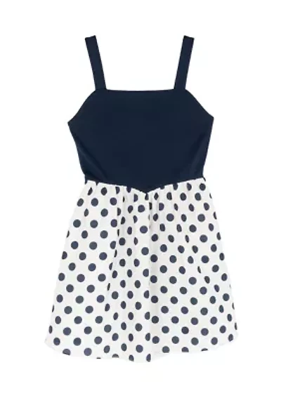 Girls 7-16 Knit Ponte Polka Dot Dress