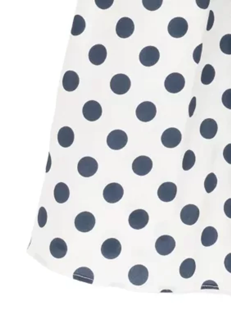 Girls 7-16 Knit Ponte Polka Dot Dress
