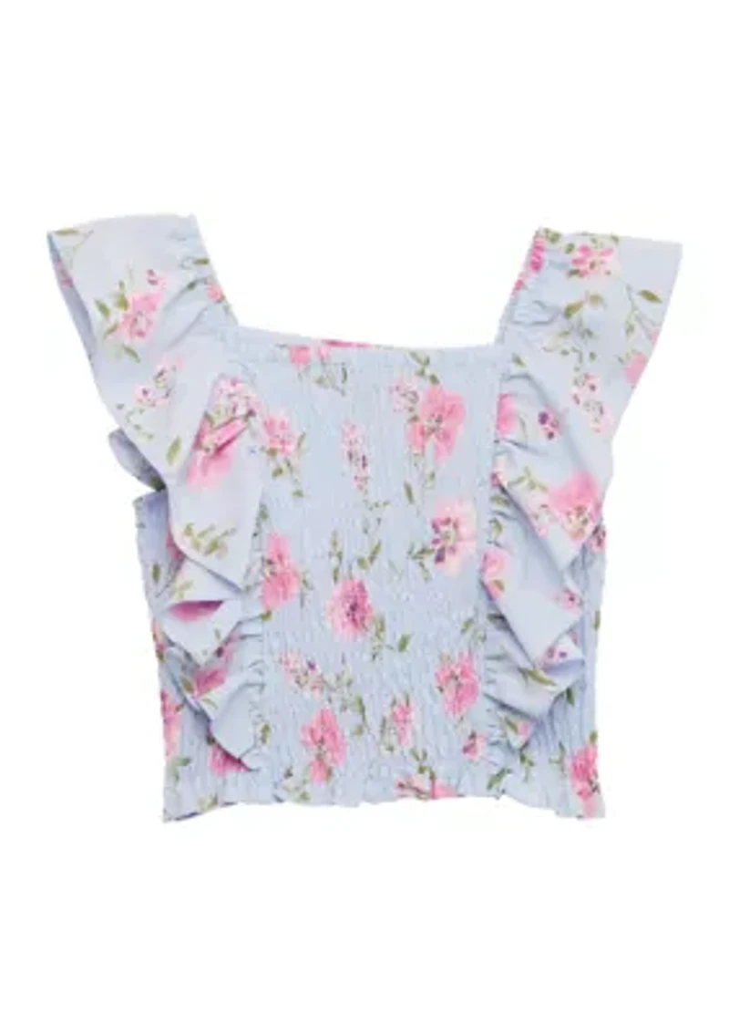 Girls 7-16 Printed Woven Top