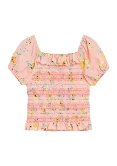 Girls 7-16 Printed Woven Top