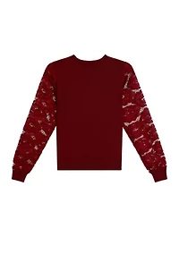 Girls 7-16 Lace Sleeve Sweater