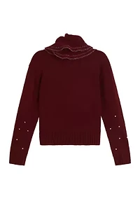 Girls 7-16 Pearl Trim Sweater