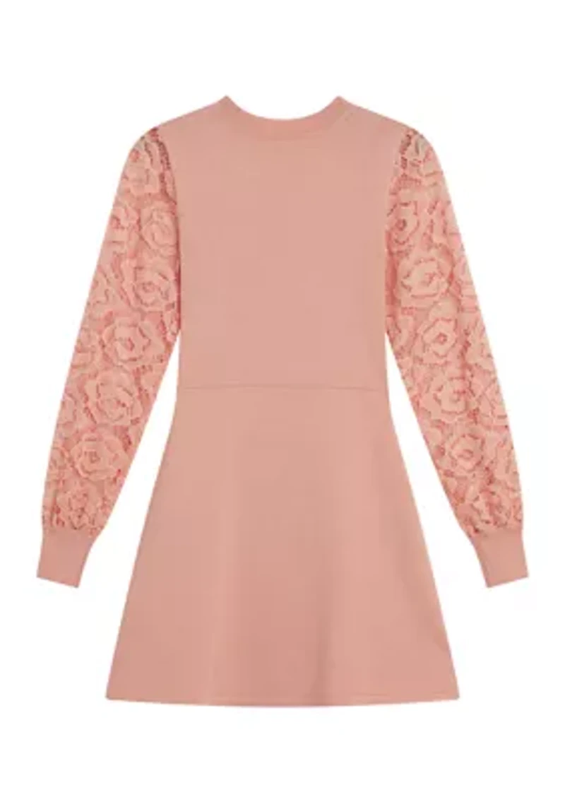 Girls 7-16 Lace Sleeve Sweater Dress