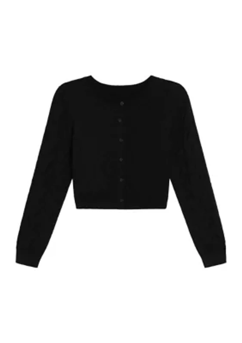 Girls 7-16 Metallic Cardigan