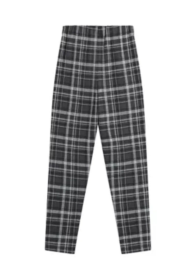 Girls 7-16 Plaid Printed Pants