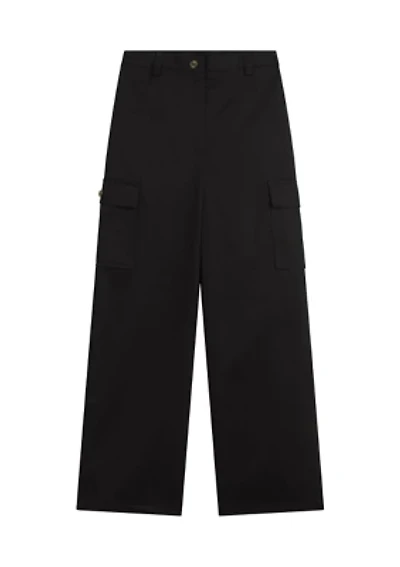 Girls 7-16 Black Cargo Wide Leg Pants