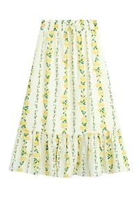 Girls 7-16 Lemon Print Maxi Skirt