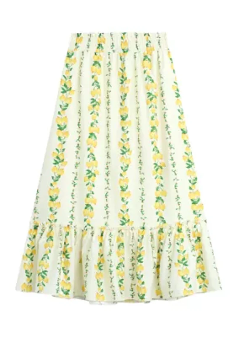 Girls 7-16 Lemon Print Maxi Skirt