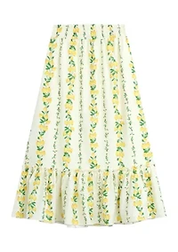Girls 7-16 Lemon Print Maxi Skirt