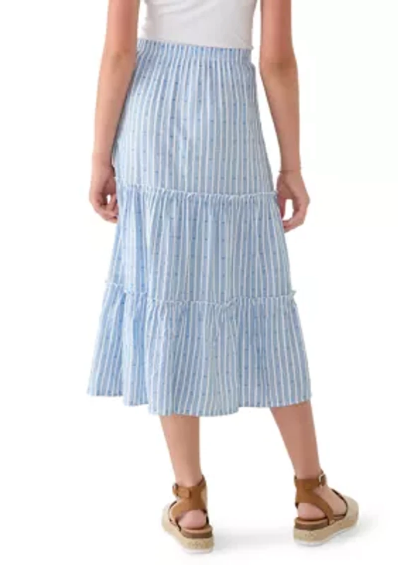 Girls 7-16 Striped Tiered Maxi Skirt