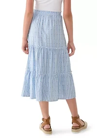 Girls 7-16 Striped Tiered Maxi Skirt