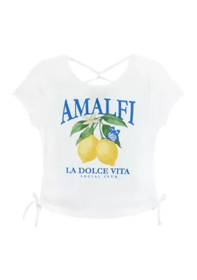 Girls 7-16 Amalfi Graphic Side Tie T-Shirt
