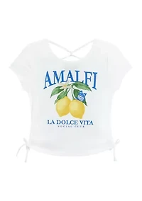 Girls 7-16 Amalfi Graphic Side Tie T-Shirt