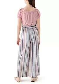 Girls 7-16 Striped Jumpsuit