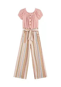 Girls 7-16 Paperbag Waist Jumpsuit