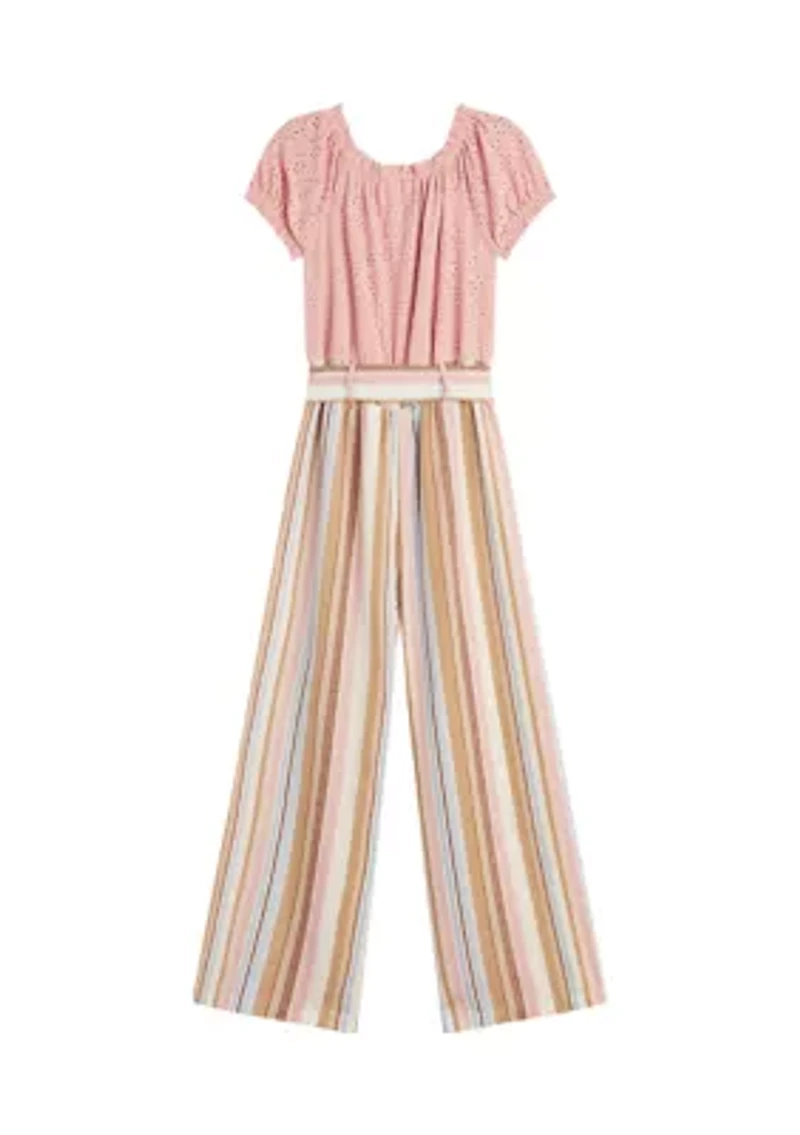 Girls 7-16 Paperbag Waist Jumpsuit