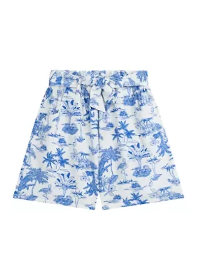 Girls 7-16 Tropical Print Shorts