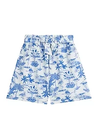 Girls 7-16 Tropical Print Shorts
