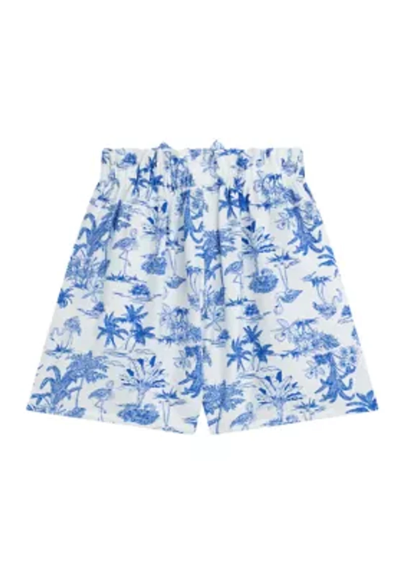 Girls 7-16 Tropical Print Shorts