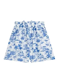 Girls 7-16 Tropical Print Shorts