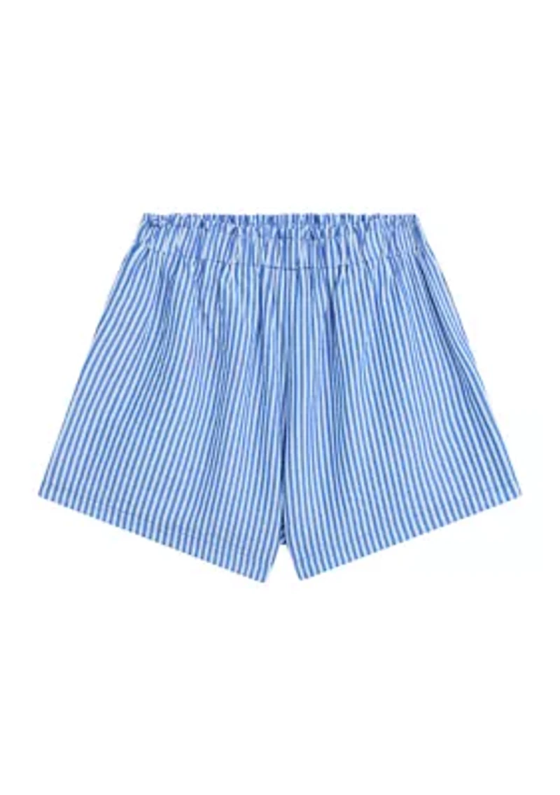 Girls 7-16 Striped Shorts