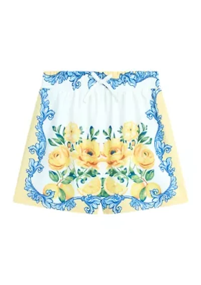 Girls 7-16 Lemon Print Shorts