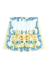 Girls 7-16 Lemon Print Shorts