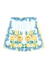 Girls 7-16 Lemon Print Shorts
