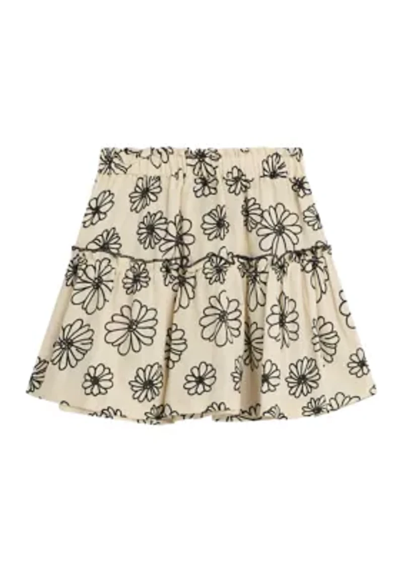 Girls 7-16 Printed Ruffle Skirt