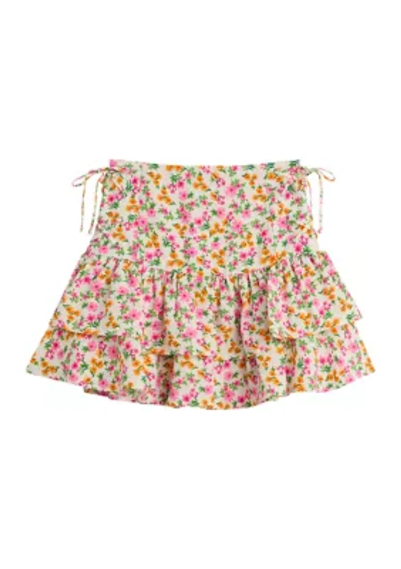 Girls 7-16 Printed Ruffle Skirt
