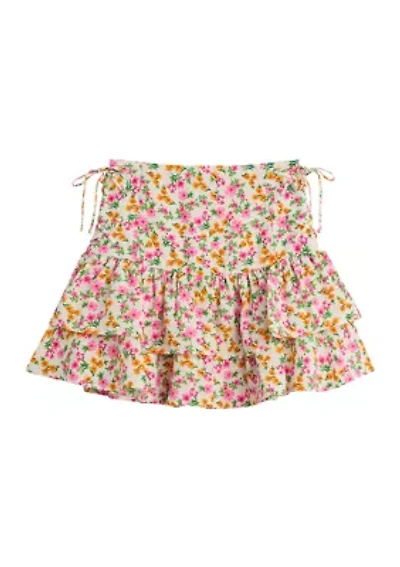 Girls 7-16 Printed Ruffle Skirt