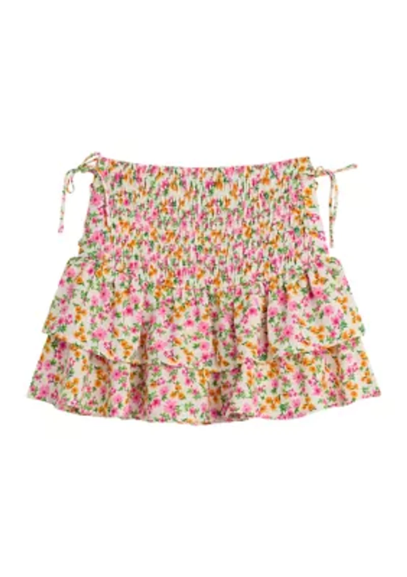 Girls 7-16 Printed Ruffle Skirt