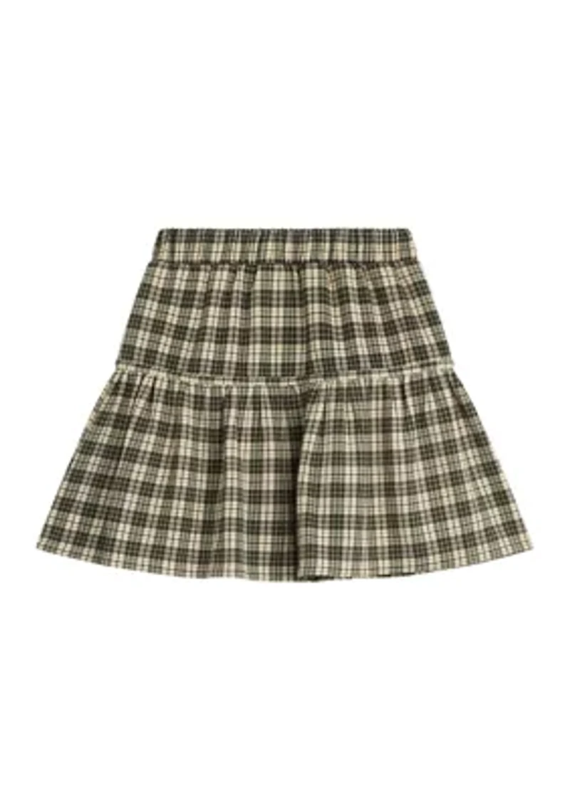 Girls 7-16 Double Knit Front Plaid Skirt