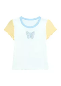 Girls 7-16 Bitterfly Ribbed Top
