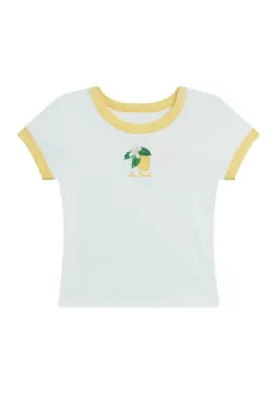 Girls 7-16 Lemon Ringer T-Shirt