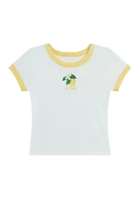 Girls 7-16 Lemon Ringer T-Shirt
