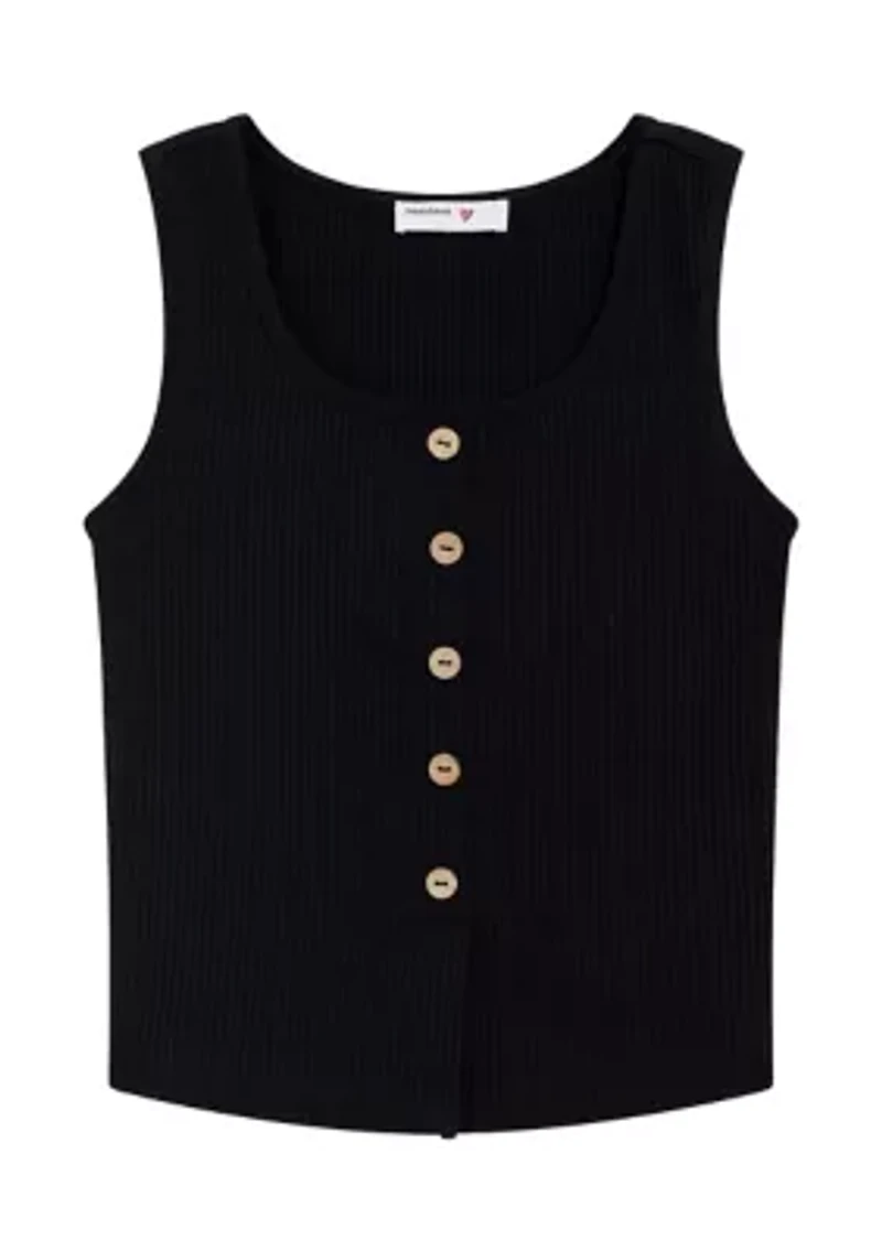 Girls 7-16 Button Front Tank
