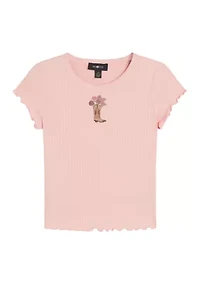 Girls 7-16 Embroidered Cowboy Boot T-Shirt