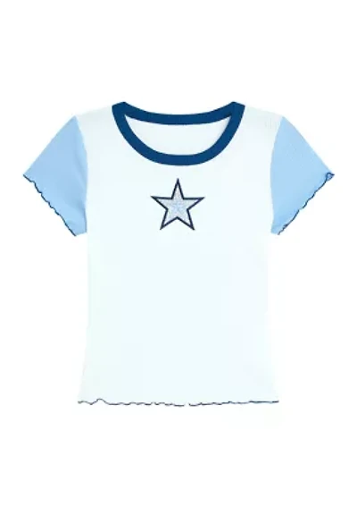 Girls 7-16 Star Ribbed Top