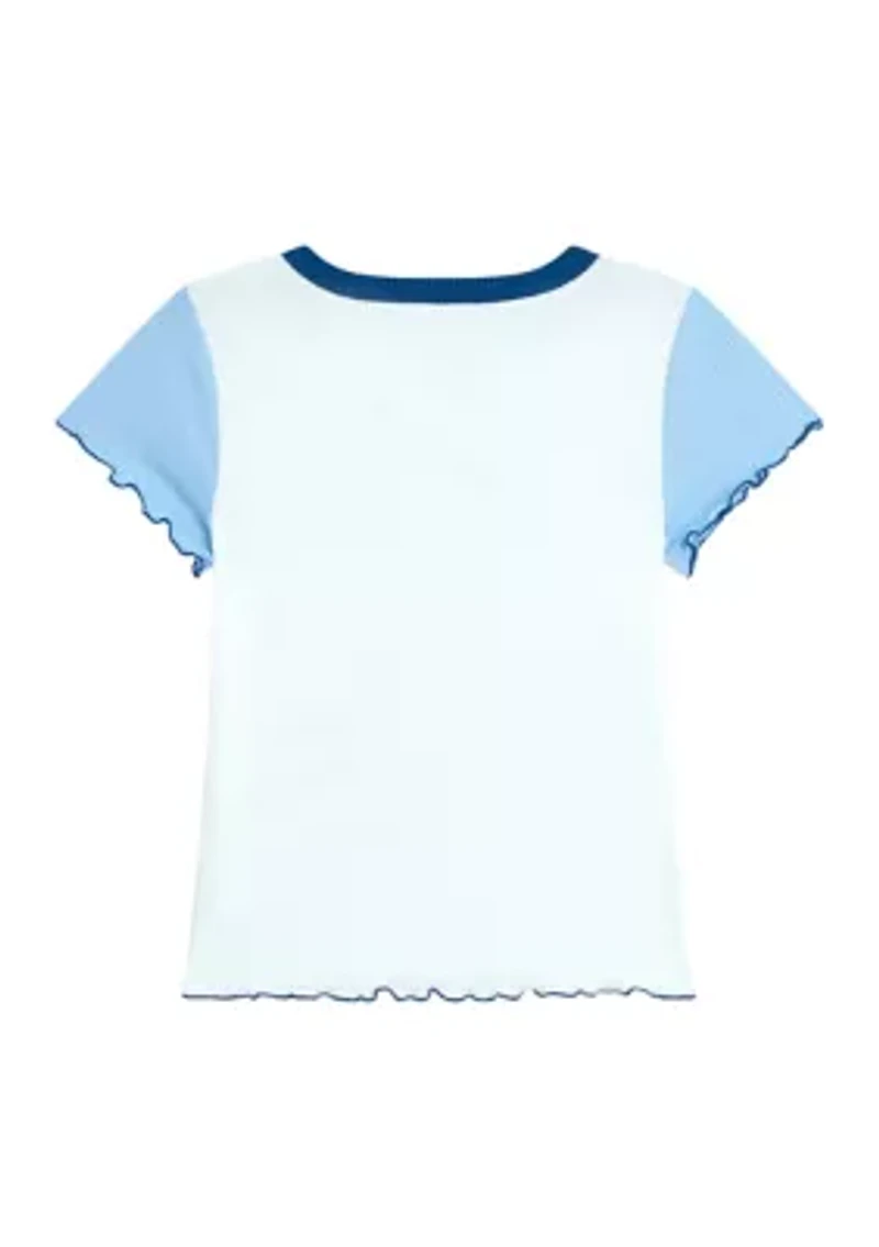Girls 7-16 Star Ribbed Top