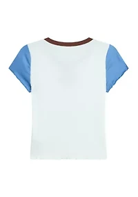 Girls 7-16 Cowboy Hat Ribbed Shirt