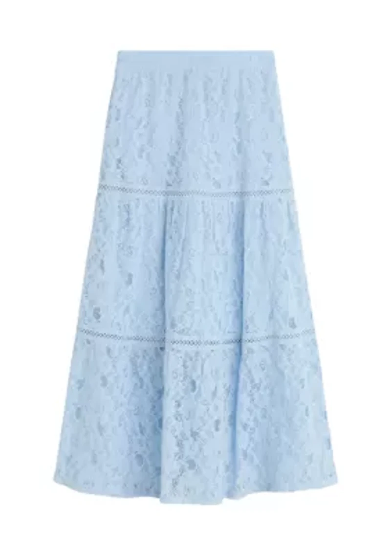 Girls 7-16 Solid Lace Maxi Skirt