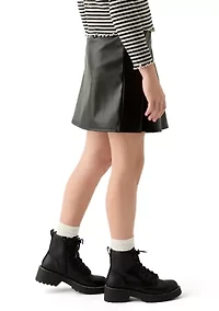 Girls 7-16 Pleather Pleated Mini Skirt