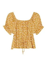 Girls 7-16 Floral Printed Woven Top