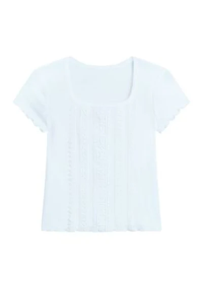 Girls 7-16 Crochet Inset T-Shirt
