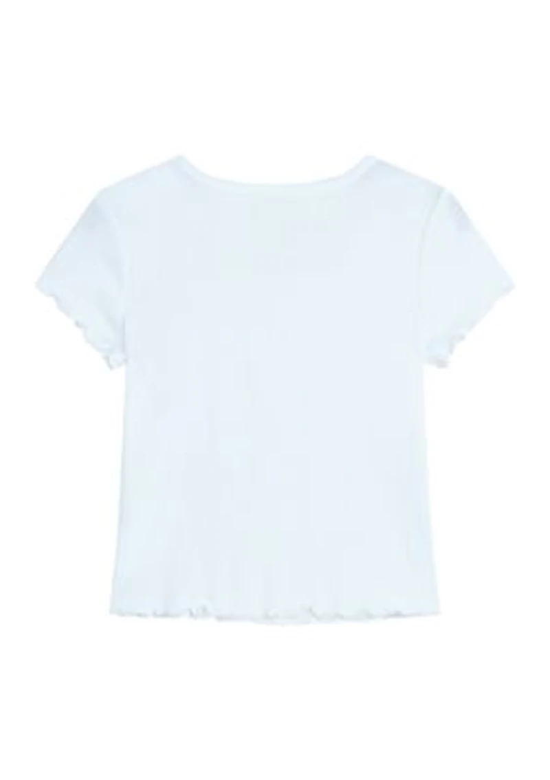 Girls 7-16 Crochet Inset T-Shirt