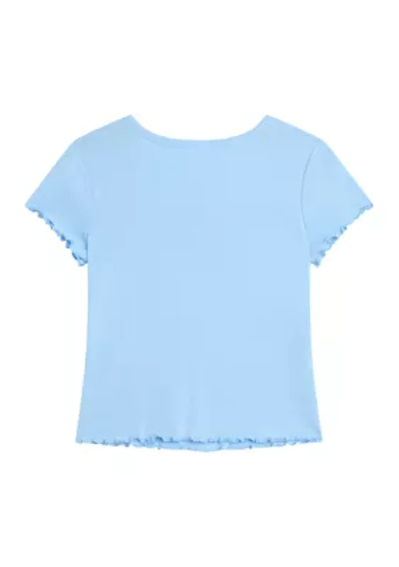 Girls 7-16 Crochet Inset T-Shirt