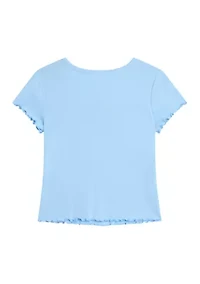 Girls 7-16 Crochet Inset T-Shirt