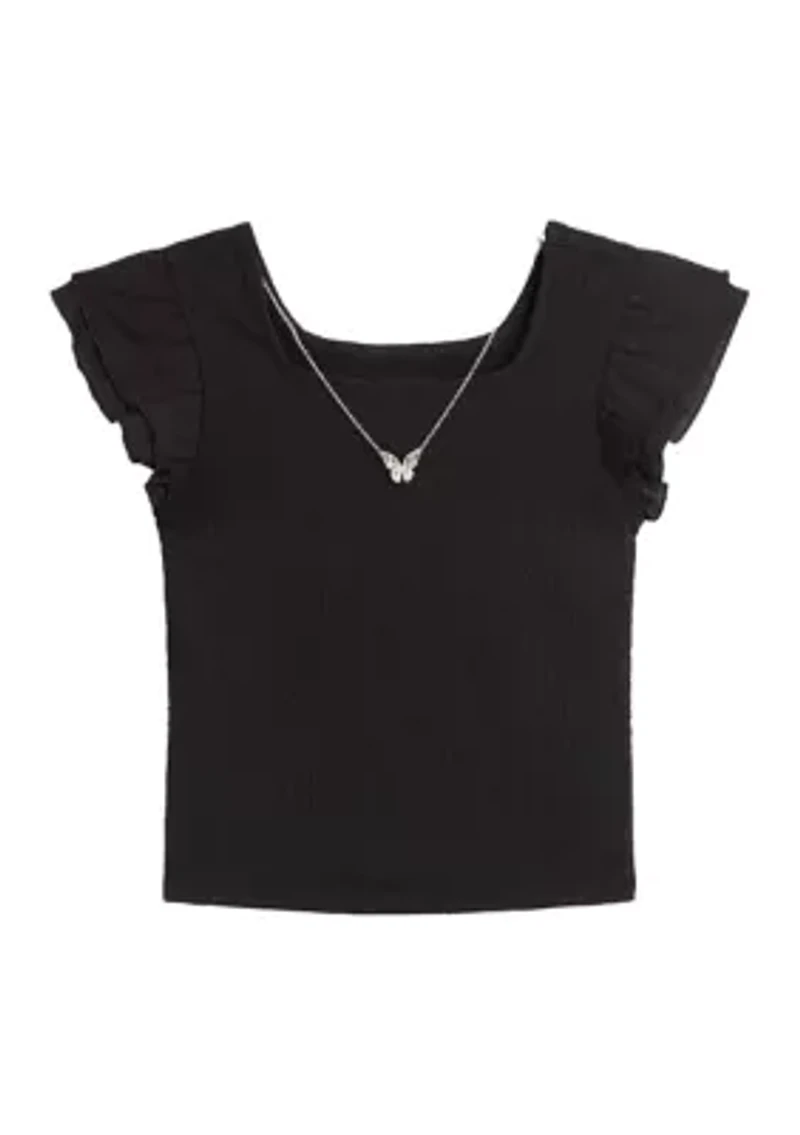 Girls 7-16 Pucker Knit Top
